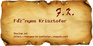 Fényes Krisztofer névjegykártya