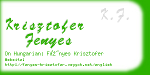 krisztofer fenyes business card